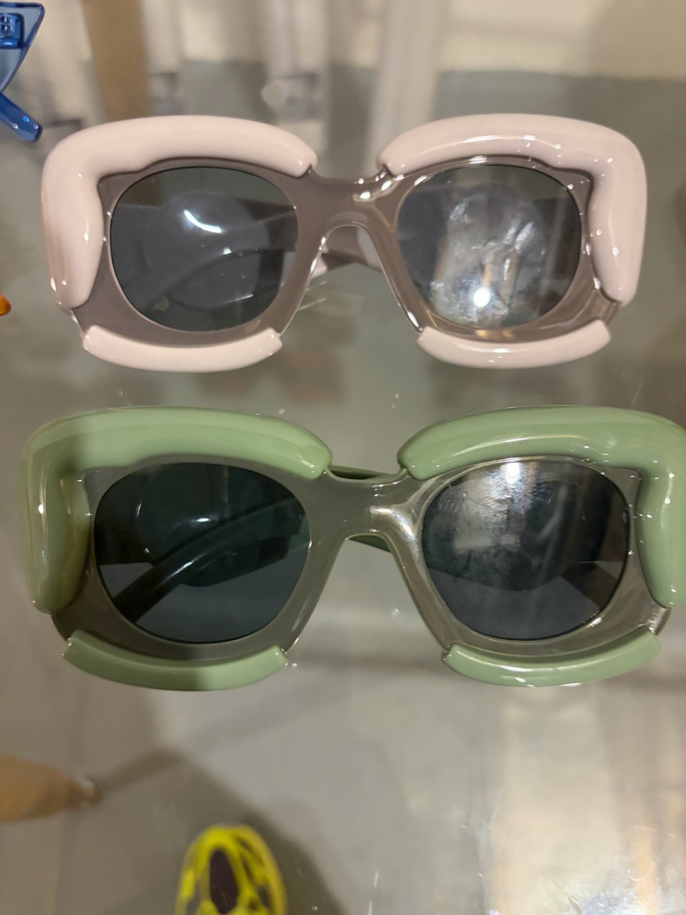 Chunky Green and grey Frame Women's Sunglasses - Fashion-Forward UV Shades